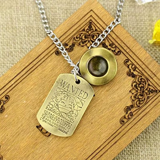 Anime One Piece Luffy Skeleton the Straw Hat Pirates Rope Chain Pendant Necklace Cap Cosplay for Boys Men