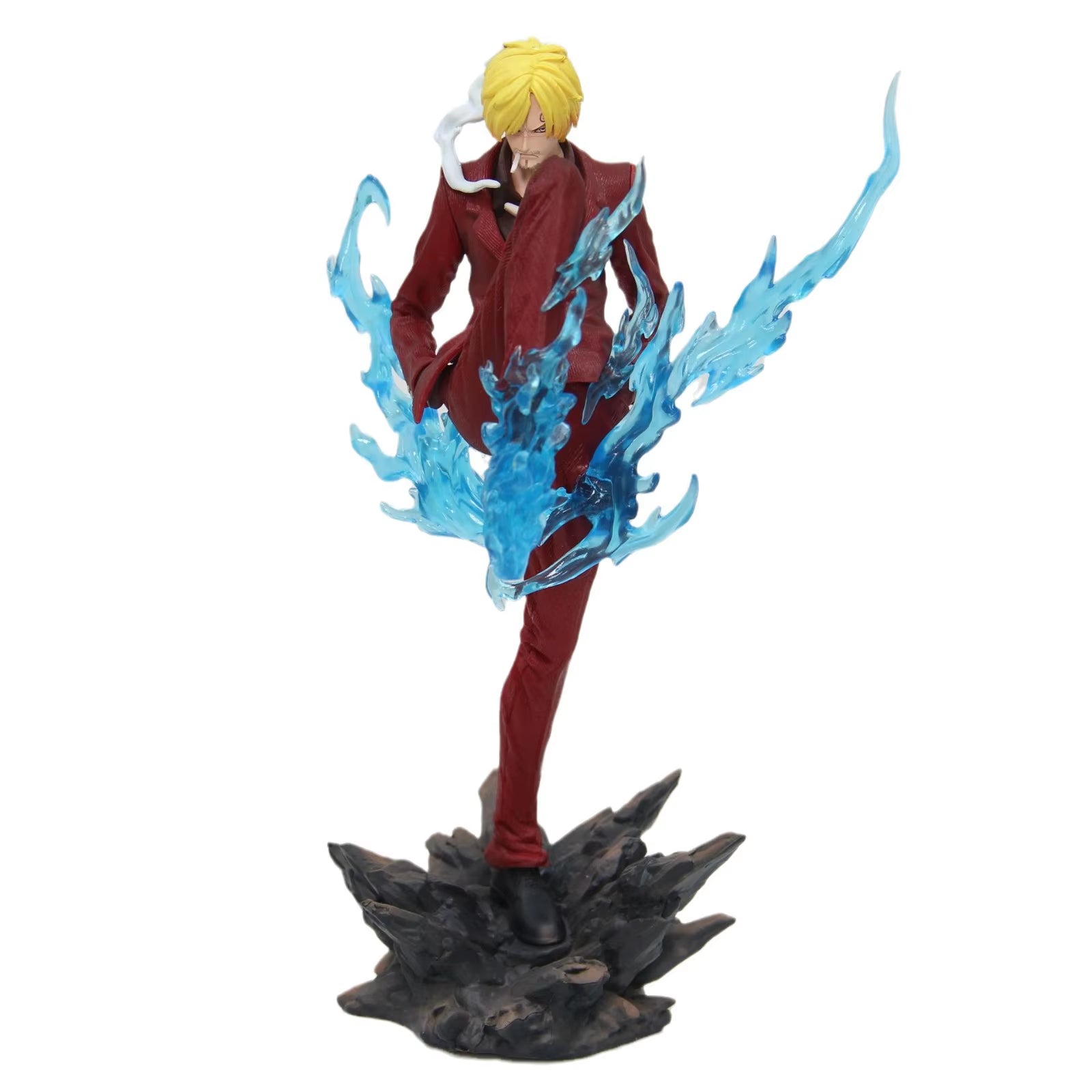 New 24Cm One Piece Anime Figures Sanji Devil Suit Pvc Gk Statue Model Collection Room Ornament Kids Toys Children'S Day Gifts