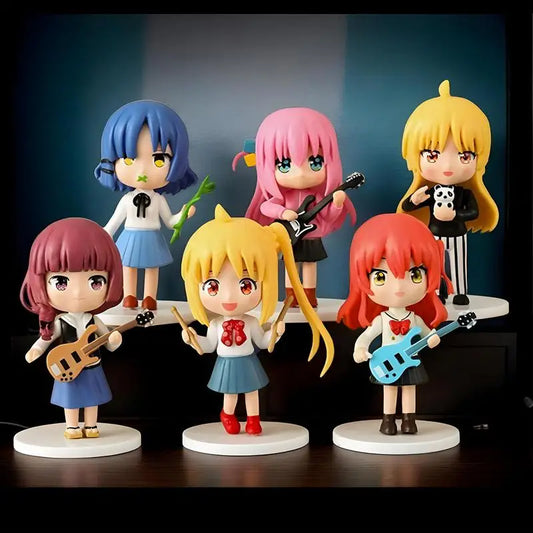 Anime Action Figure Anime Character Doll Model Cartoon Decorative Doll Set of 6 Collectible Model for Desktop TV Cabinet Table