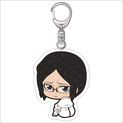 Popular Classics Anime Acrylic Keychain Fashion Kurosaki Ichigo Ishida Uryuu Kuchiki Rukia Cartoon Figures Key Chain Bag Pendant