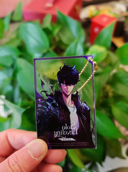 Solo Leveling Acrylic Anime Key Chain Pendant Keychain Bag Charms Figure Jewelry Friends Gifts Accessories Transparent Card