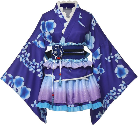 Japanese Yukata Kimono Costume Anime Cosplay Robe for Women Girls