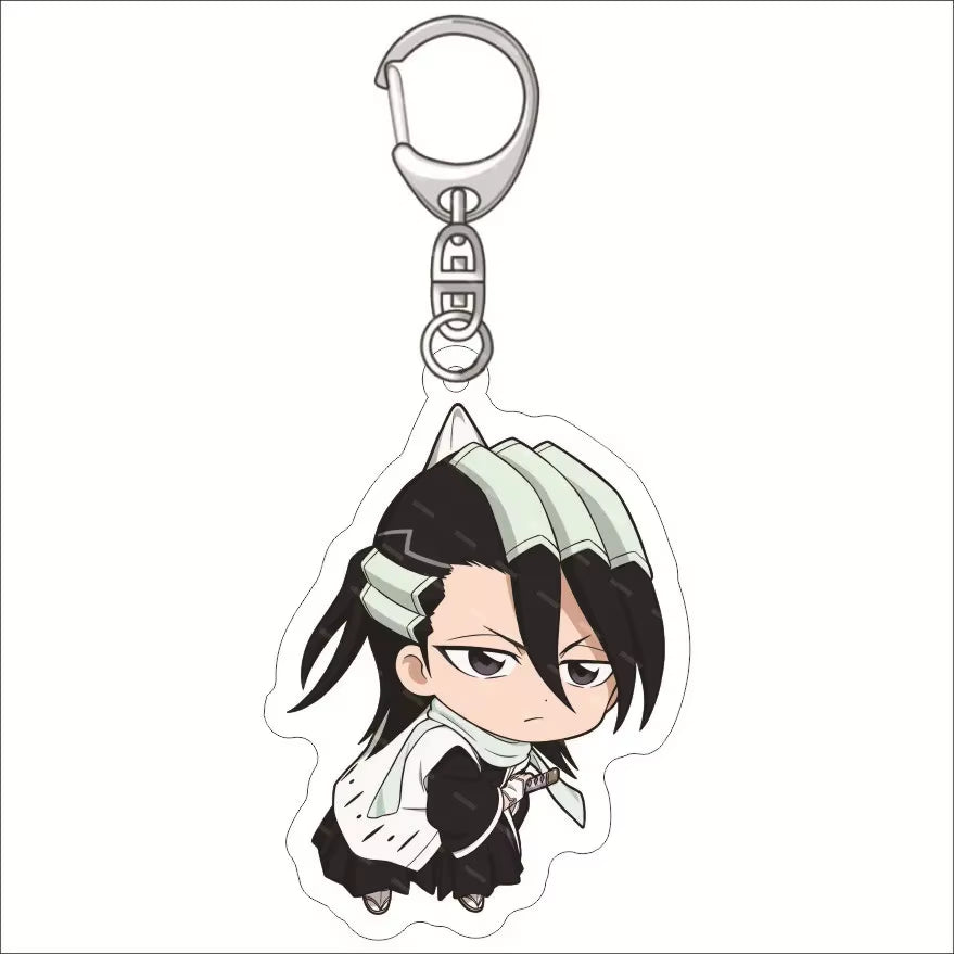 Popular Classics Anime Acrylic Keychain Fashion Kurosaki Ichigo Ishida Uryuu Kuchiki Rukia Cartoon Figures Key Chain Bag Pendant