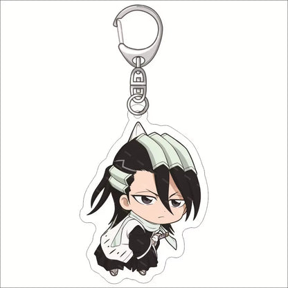 Popular Classics Anime Acrylic Keychain Fashion Kurosaki Ichigo Ishida Uryuu Kuchiki Rukia Cartoon Figures Key Chain Bag Pendant