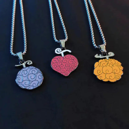 One Piece Ace Flame Rubber Devil Fruit Necklace Gift