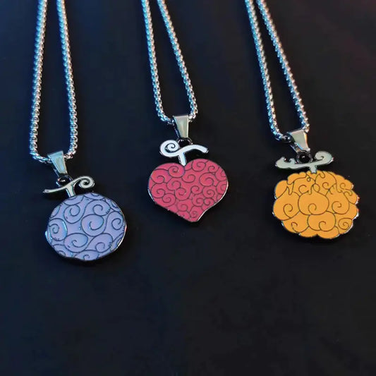 One Piece Ace Flame Rubber Devil Fruit Necklace Gift