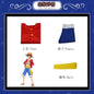 Luffy Cosplay Costume with Straw Hat and Accessories
