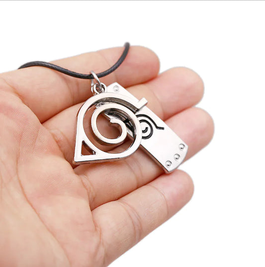 Naruto Headband Logo Necklace with Keychain Pendant