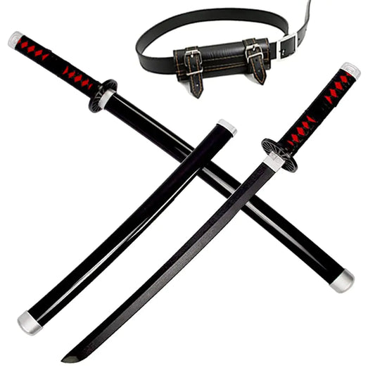 FENGLONG-YB Demon Slayer Sword Anime Kamado Tanjirou Samurai Katana Comes with Belt Cosplay 29.9 inches Christmas Halloween Activities