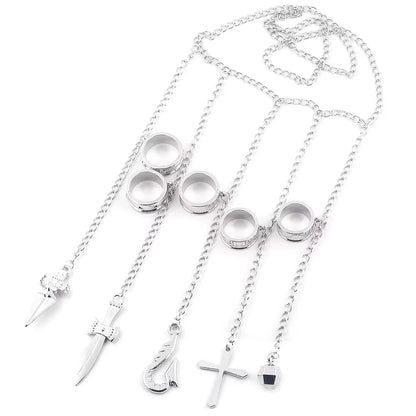 Anime Hunter X Hunter Kurapika Chain Rings Women Men Cosplay 1:1 Metal Pendant Clothing Accessories Jewelry Props