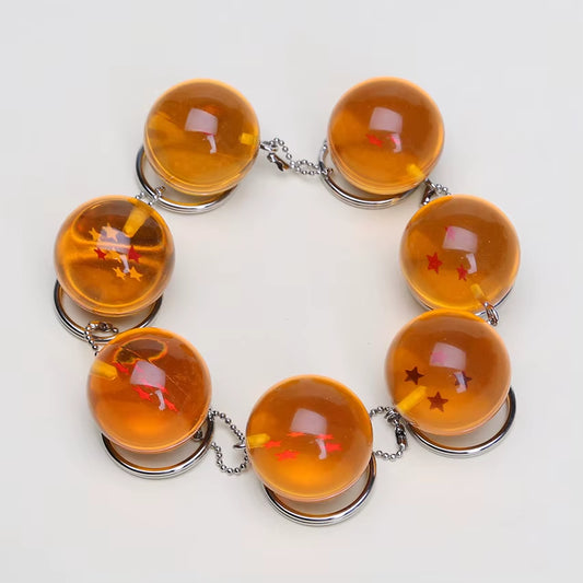 7Pcs/Set 2.5Cm Anime 7 Stars Crystal Balls Key Chain Pendants Keychain Figure Toy Keyfob Keyring