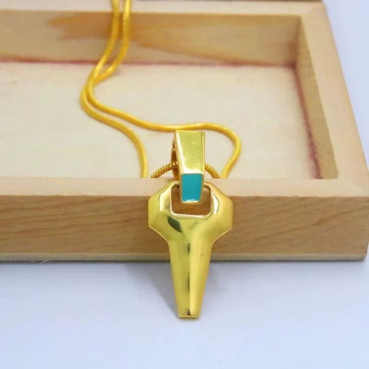 Anime Cyberpunk Edgerunners David Martinez Cosplay Necklace Double Layer Golden Chain Cross Pendant Necklace Women Men Jewelries