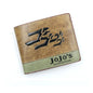 Anime Jojo Bizarre Adventure Khaki Men'S Bifold PU Synthetic Wallet Cool Kujo Jotaro Coin Purse Money Clip