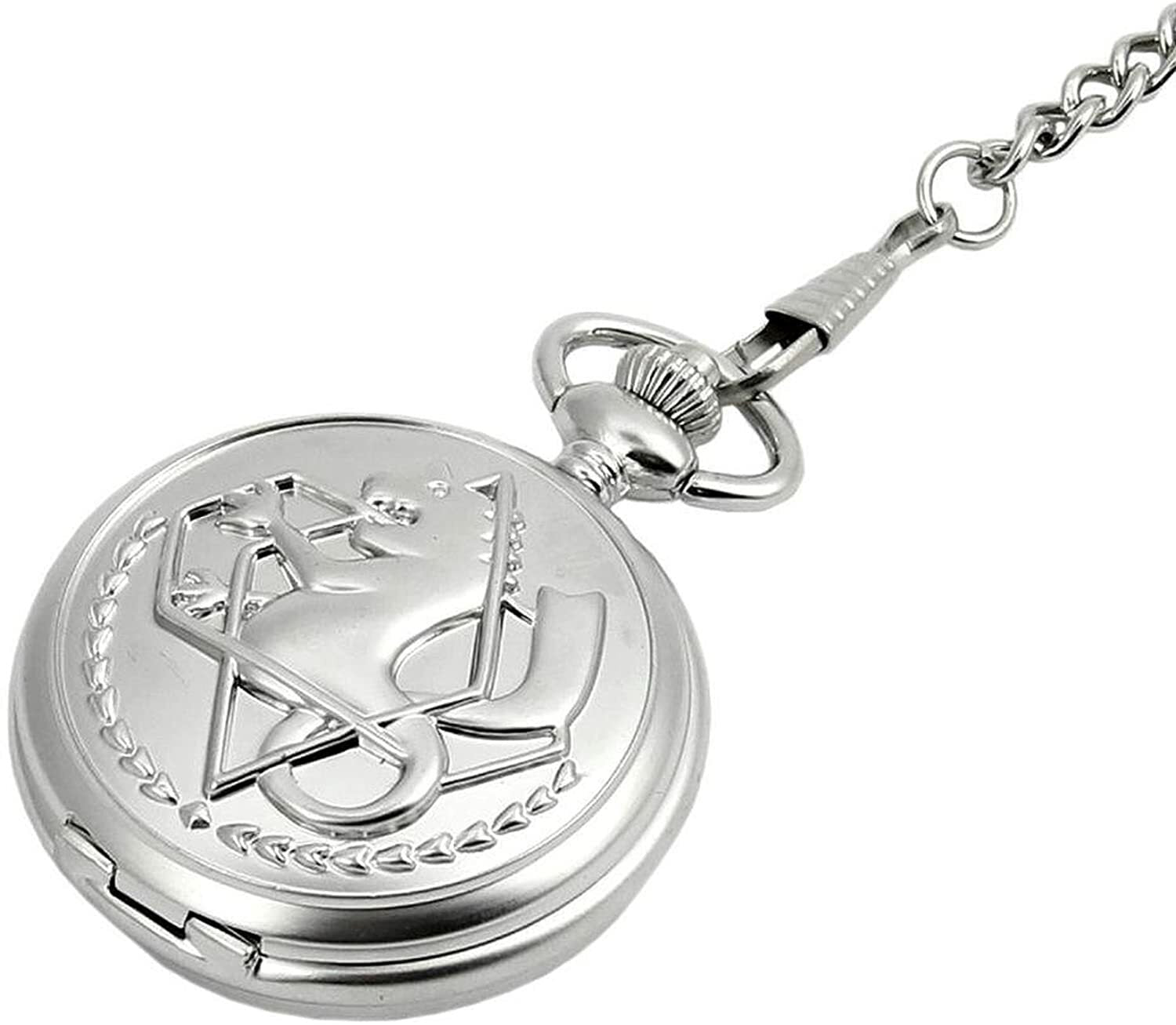 Full Metal Alchemist Pocket Watch Necklace Ring Edward Elric Anime Cosplay Gift
