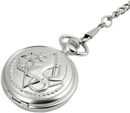 Full Metal Alchemist Pocket Watch Necklace Ring Edward Elric Anime Cosplay Gift
