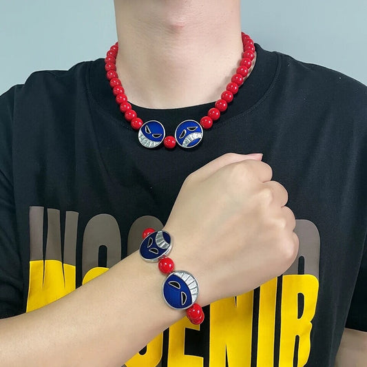 One Piece Portgas D Ace Hats Belt Bracelet Necklace Cosplay Props Roleplay
