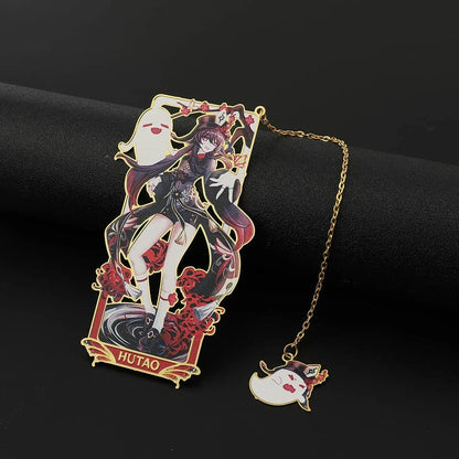 Genshin Impact Hu Tao Metal Bookmark - Classic Anime Figure Bookmark, Great Gift for Game Fans, Reader, Friends or Teachers