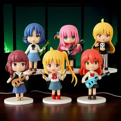 Anime Action Figure Anime Character Doll Model Cartoon Decorative Doll Set of 6 Collectible Model for Desktop TV Cabinet Table