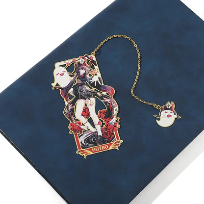 Genshin Impact Hu Tao Metal Bookmark - Classic Anime Figure Bookmark, Great Gift for Game Fans, Reader, Friends or Teachers