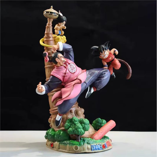 Dragon Ball Anime Figures Goku Figurine Tao Pai Pai Vs Son Goku Series Karin Tower 28Cm Action Figures Collectible Ornament Gift