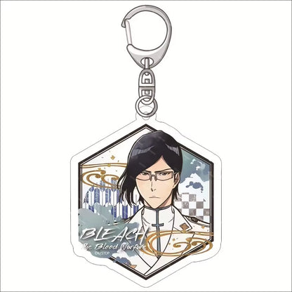 Popular Classics Anime Acrylic Keychain Fashion Kurosaki Ichigo Ishida Uryuu Kuchiki Rukia Cartoon Figures Key Chain Bag Pendant