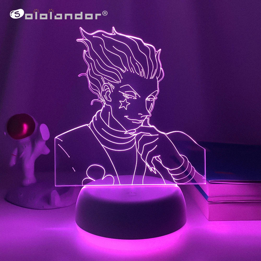 Newest Usb Led Night Light Touch Bedroom Night Light for Children Anime Hunter X Hunter Decor Light 3D Lamp Hisoka Lamp