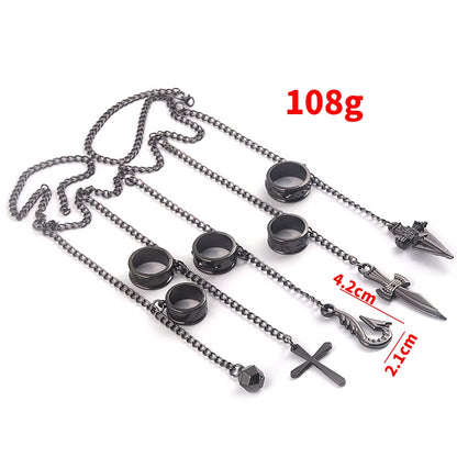 Anime Hunter X Hunter Kurapika Chain Rings Women Men Cosplay 1:1 Metal Pendant Clothing Accessories Jewelry Props