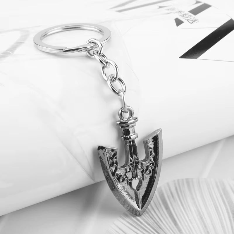 Anime JOJOS BIZARRE ADVENTURE Keyring Necklace Kujo Jotaro Hat Cap Shovel Rope Chain Pendant Metal Higashikata Josuke Jewelry