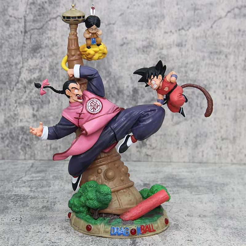 Dragon Ball Anime Figures Goku Figurine Tao Pai Pai Vs Son Goku Series Karin Tower 28Cm Action Figures Collectible Ornament Gift