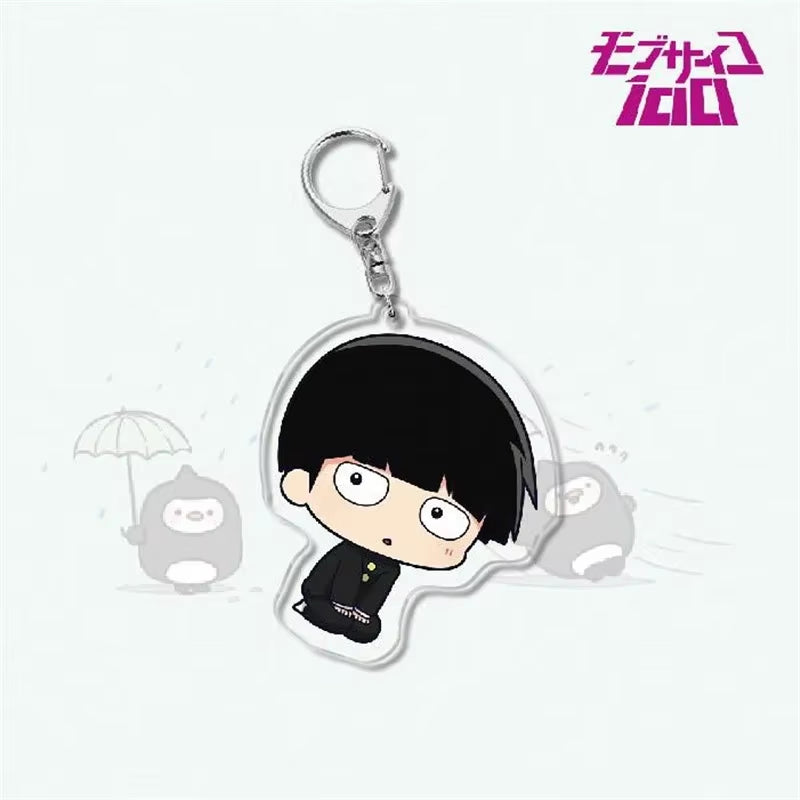 Anime Mob Psycho 100 Keychain Acrylic Cute Bag Pendant Key Chain Ring Keyring Accessories Jewelry for Fans Women Christmas Gifts