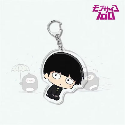 Anime Mob Psycho 100 Keychain Acrylic Cute Bag Pendant Key Chain Ring Keyring Accessories Jewelry for Fans Women Christmas Gifts