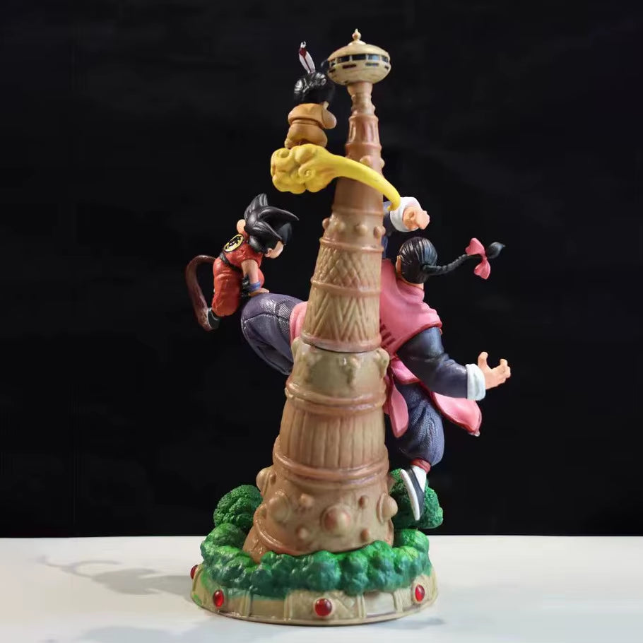 Dragon Ball Anime Figures Goku Figurine Tao Pai Pai Vs Son Goku Series Karin Tower 28Cm Action Figures Collectible Ornament Gift