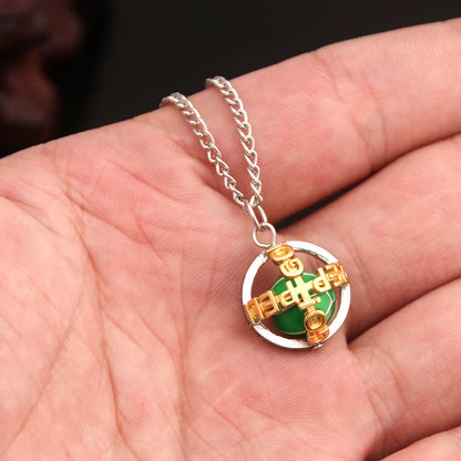 Anime Jojos Bizarre Adventure Steel Ball Run Necklace Gyro Julius Caesar Zeppeli Cosplay Ball Pendant Necklace for Fans Jewelry