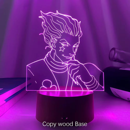 Newest Usb Led Night Light Touch Bedroom Night Light for Children Anime Hunter X Hunter Decor Light 3D Lamp Hisoka Lamp