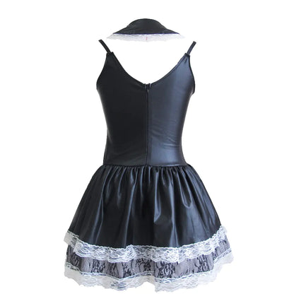 Black Halloween Corset Dress Maid Costume for Performances