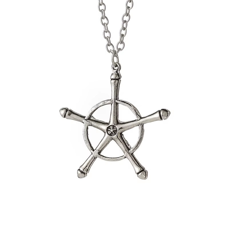 Anime Bleach Necklace Quincy Ishida Uryuu Cosplay Ginrei Gojiaku Amulet Alloy Choker Chain Keychain Pendant Jewelry Gifts