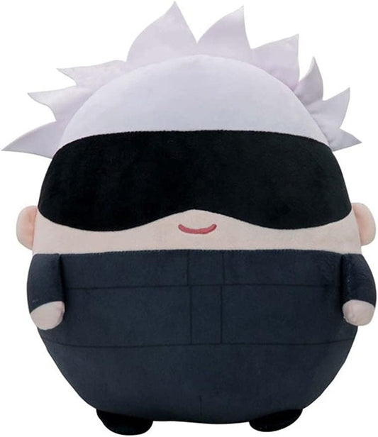 Anime Plush Doll Figures Gojo Satoru Yuji Itadori Soft Plushie Stuffed Toys Keychain round Cushion Pillow Cosplay Props Keyring (10Cm/3.94Inch, Gojo Satoru A)