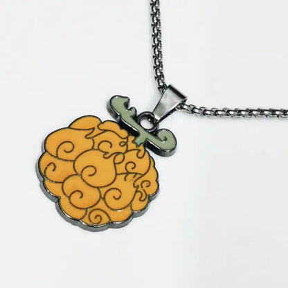 One Piece Ace Flame Rubber Devil Fruit Necklace Gift
